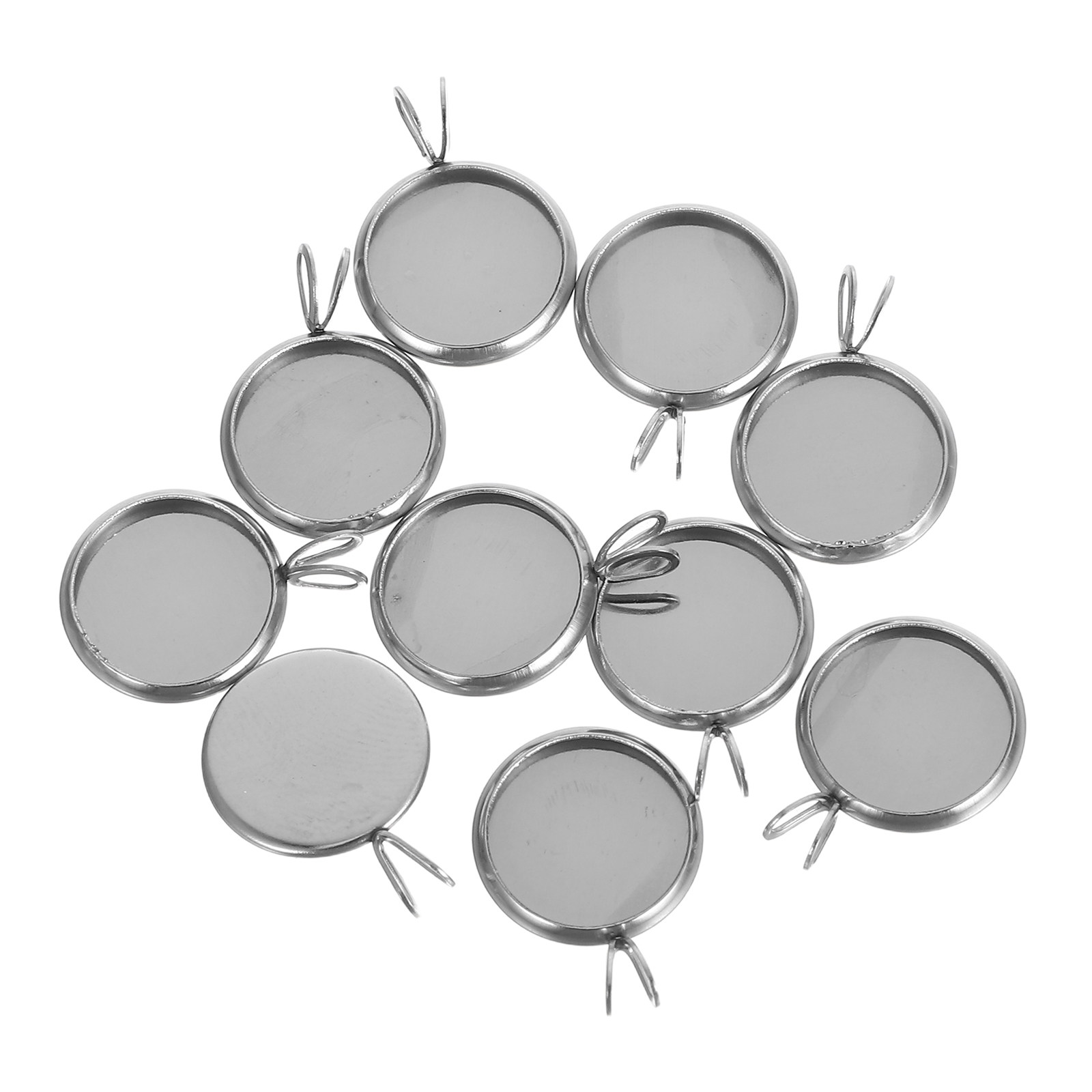 Resin Crafts Diy - 10 buah, baki liontin bundar berdiameter
