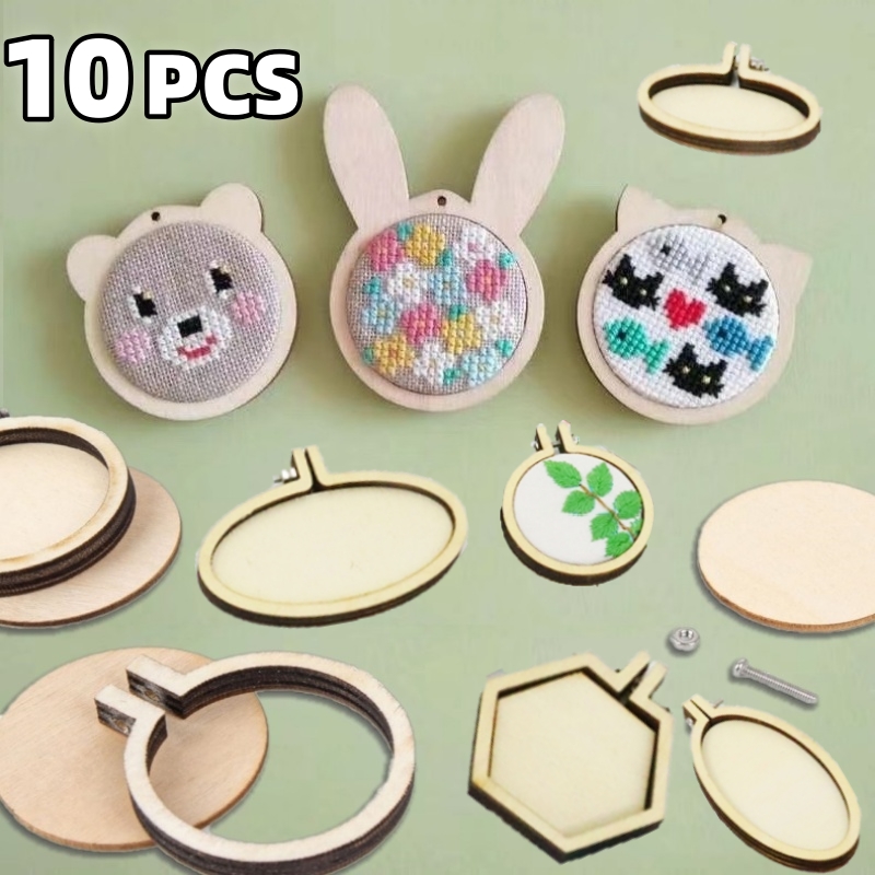 10 buah lingkaran bordir Mini  - Wood Ring Blank ulasan dan harga
