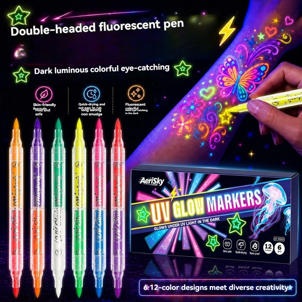 12 Warna Set Spidol Neon UV Du - Copic Marker Sketch ulasan dan harga